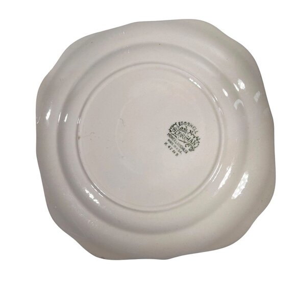 Vtg Homer Laughlin Eggshell Georgian Wheat Square Plates 8" Set Of 2 Gold Rim - Picture 8 of 10